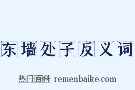东墙处子反义词是什么意思的图片